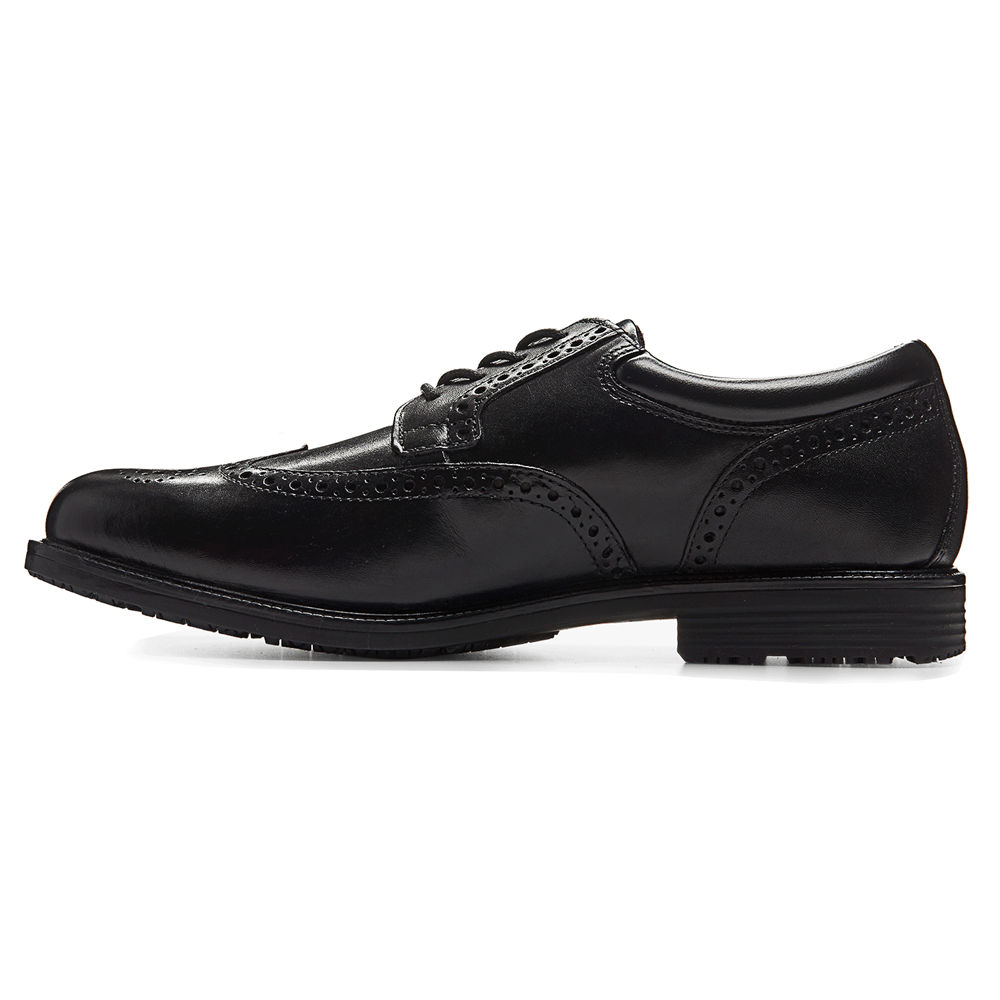 Rockport Mens Essential Details Waterproof Wingtip - Dress Shoes Black - OUK496832